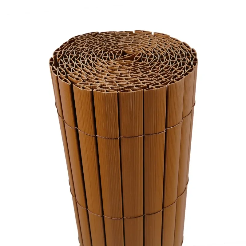 PVC Reed Fence 19mm Double-Sided Reinforced - Light Brown
