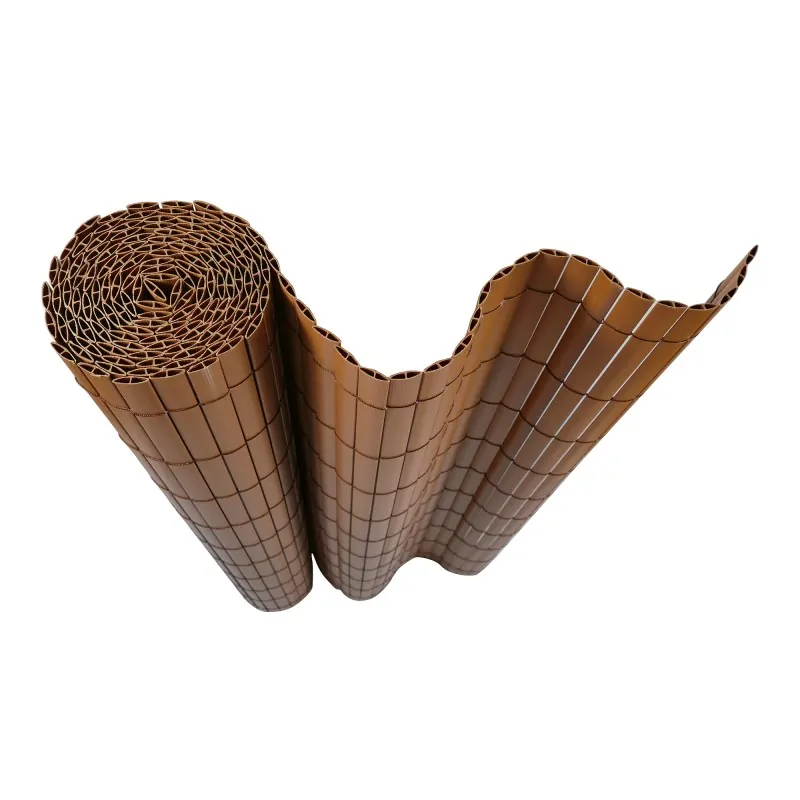 PVC Reed Fence 19mm Double-Sided Reinforced - Light Brown