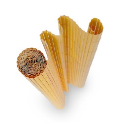 PVC Reed Fence 14mm Half Bamboo 100x300cm - Natural