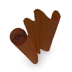 PVC Reed Fence 14mm Half Bamboo 100x300cm - Chocolate