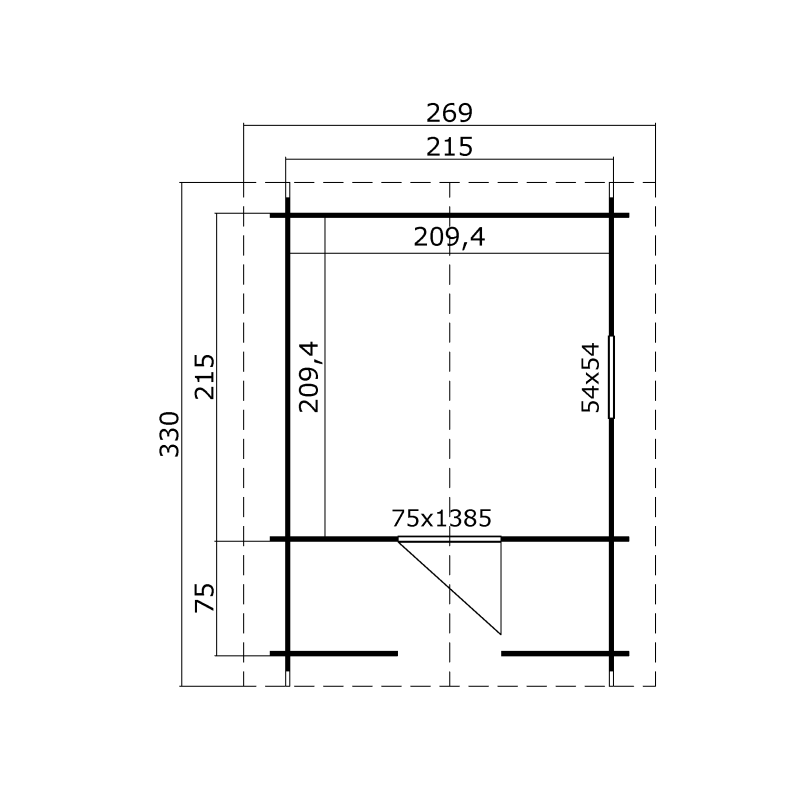 Ξύλινο Παιδικό Σπίτι - Lido 215 x 215εκ.