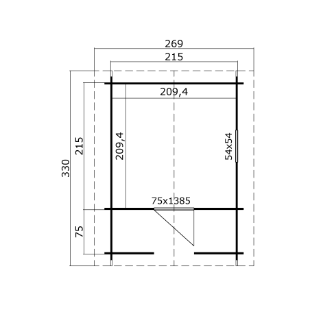 Ξύλινο Παιδικό Σπίτι - Lido 215 x 215εκ.