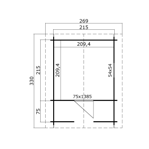 Ξύλινο Παιδικό Σπίτι - Lido 215 x 215εκ.