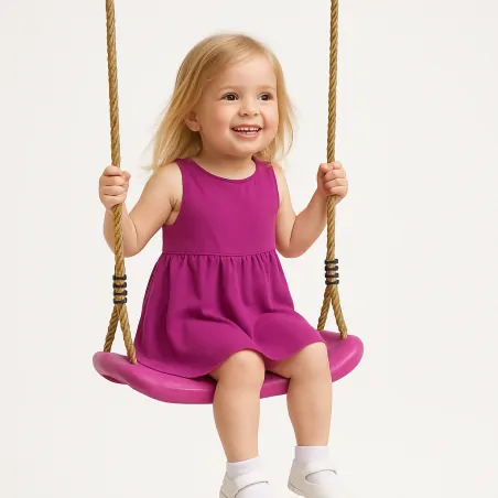 Plastic Kids Swing with Rope – Magenta
