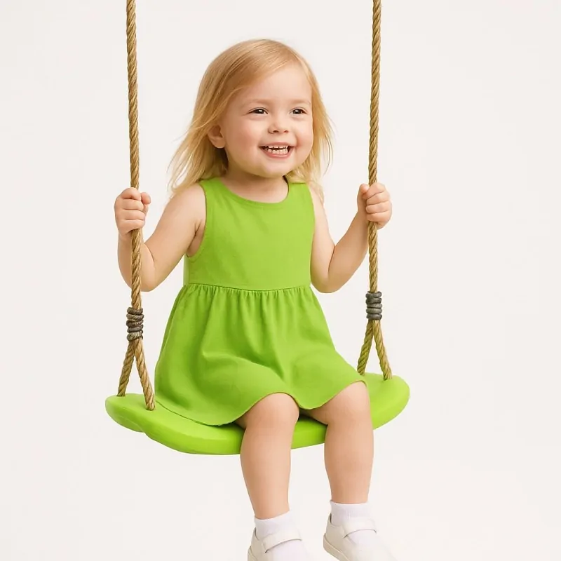 Plastic Kids Swing with Rope – Lime Green