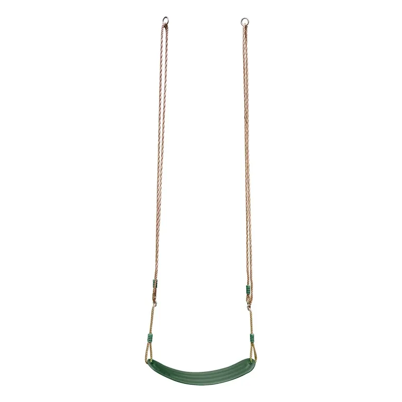 Flexible Green Kids Swing with Plastic-Coated Rope
