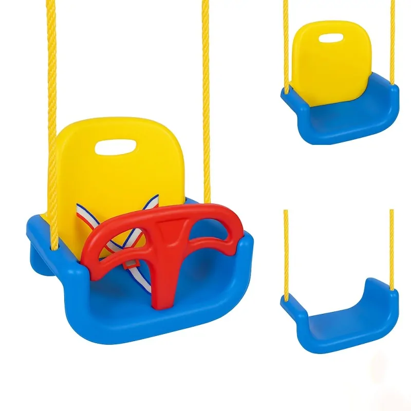 3-in-1 Baby Swing Seat with Safety Belt | yellow/red/blue