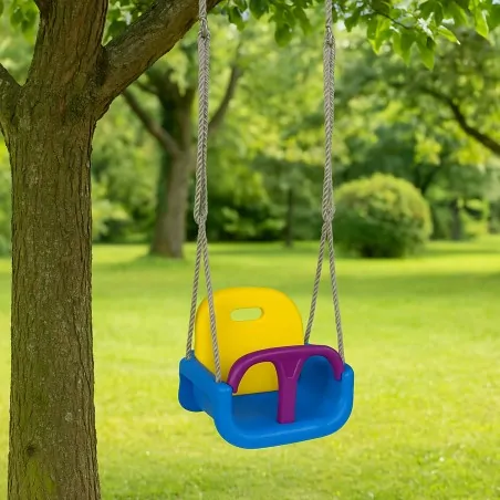 3-in-1 Baby Swing Seat with Safety Belt | yellow/purple/blue