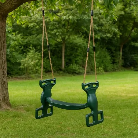 plastic duo seat back to back | dark green