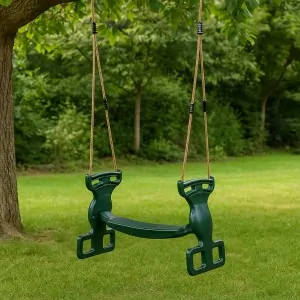 plastic duo seat back to back | dark green