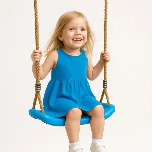 Plastic Kids Swing with Rope – Blue