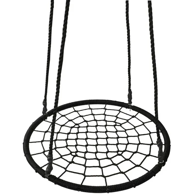 Nest Swing Rope Ø100cm – Black Round Hanging Seat