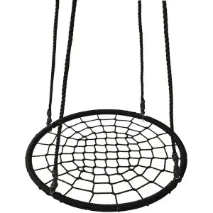 Nest Swing Rope Ø100cm – Black Round Hanging Seat