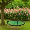 Nest Swing Ø120cm Black/Green - 4-Point Suspension