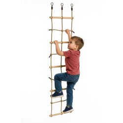Climbing Rope Net with Wooden Rungs