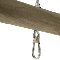 Through-Beam Swing Hook with Nylon Ring and Carabiner 14 cm