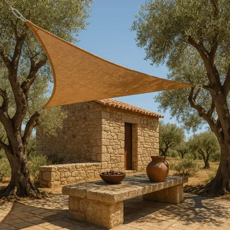 Jute Shade Sail Triangle JUTE FIBER SHADE SAIL 420gsm TRIANGLE 3m x 3m x 3m