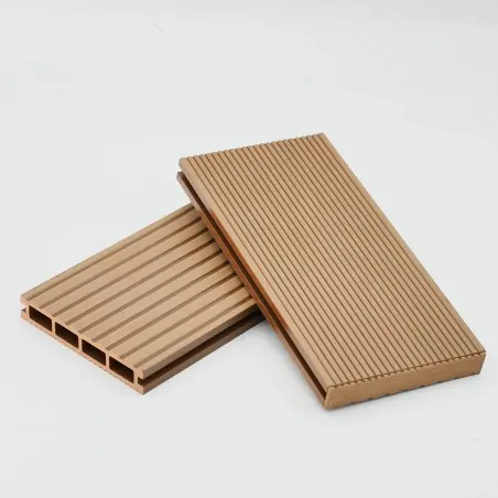 Striped WPC decking board 2,4 x 14,6 x 360cm - light brown
