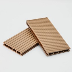 Striped WPC decking board 2,4 x 14,6 x 360cm - light brown