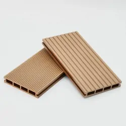 Σανίδα πατώματος WPC γραμμωτή 2,4 x 14,6 x 360εκ. - καφέ ανοιχτό