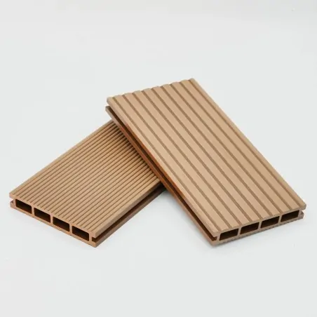 Striped WPC decking board 2,4 x 14,6 x 360cm - light brown