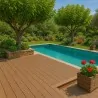 Striped WPC decking board 2,4 x 14,6 x 360cm - light brown