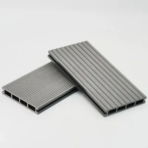 Striped WPC decking board 2,4 x 14,6 x 360cm - light grey