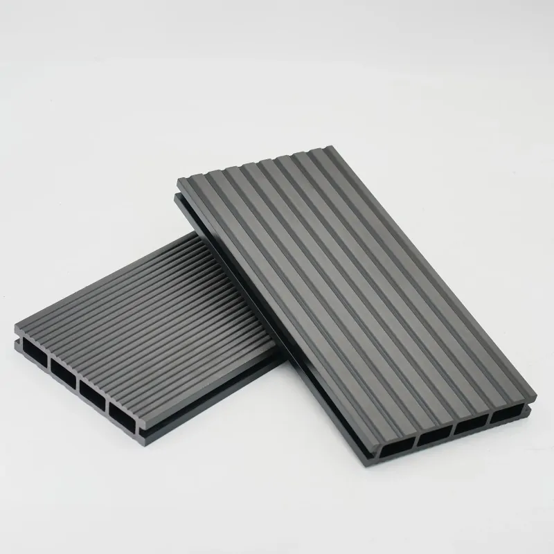 Striped WPC decking board 2,4 x 14,6 x 360cm - dark grey