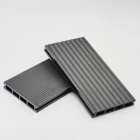 Striped WPC decking board 2,4 x 14,6 x 360cm - dark grey