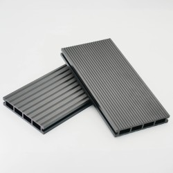 Striped WPC decking board 2,4 x 14,6 x 360cm - dark grey