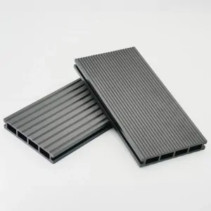 Striped WPC decking board 2,4 x 14,6 x 360cm - dark grey