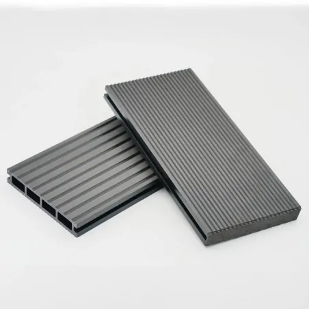 Striped WPC decking board 2,4 x 14,6 x 360cm - dark grey