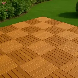 Acacia Wood Deck Tile with Interlocking Base