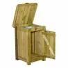 200L Outdoor Wooden Trash Bin with Lid and Door