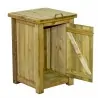200L Outdoor Wooden Trash Bin with Lid and Door