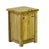 200L Outdoor Wooden Trash Bin with Lid and Door