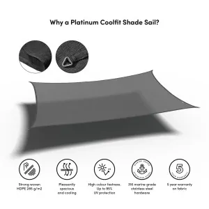 Shade Sail 285 gsm - 3x4m - Grey