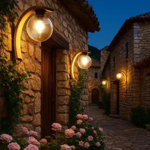 Wooden Outdoor Wall Light for Pergola or Entrance