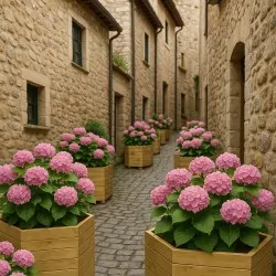 Wooden hexagonal planter 56(h) x Φ65cm