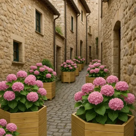 Wooden hexagonal planter 56(h) x Φ65cm