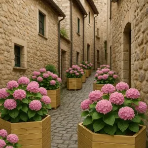 Wooden hexagonal planter 56(h) x Φ65cm