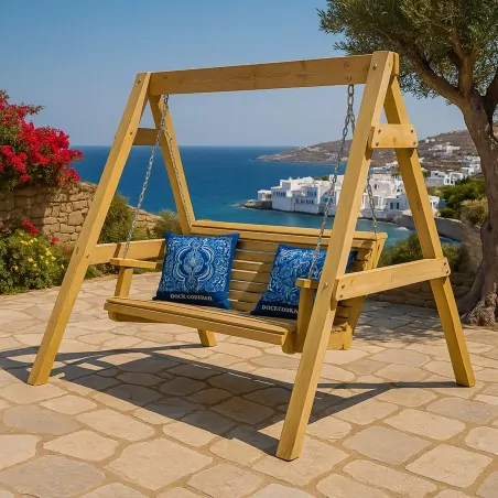 Ξύλινη Κούνια Εξωτερικού Χώρου 3 Θέσεων
