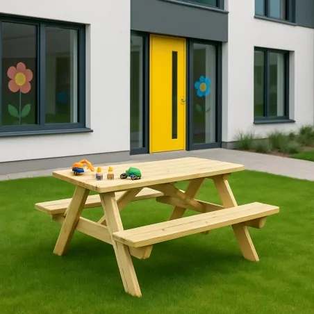 Children’s Wooden Picnic Table for Outdoor Use