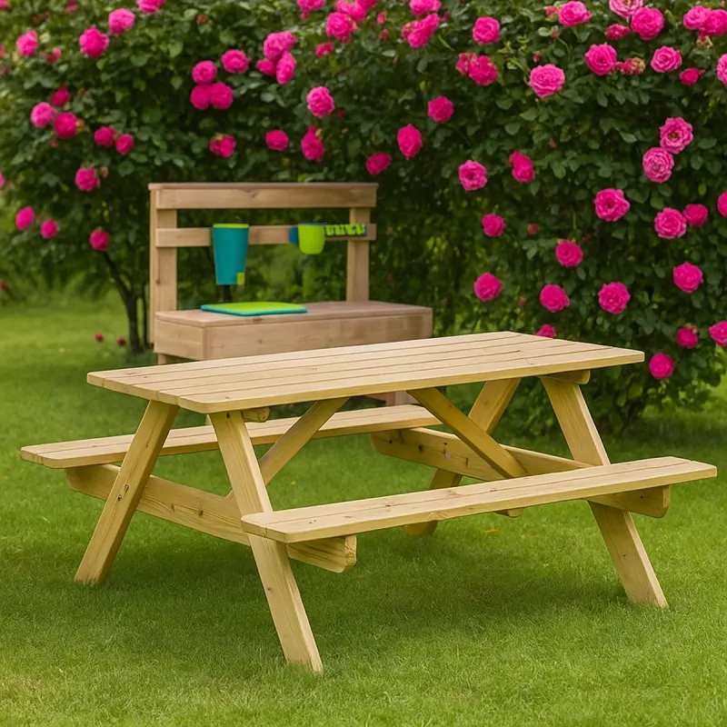 Children’s Wooden Picnic Table for Outdoor Use