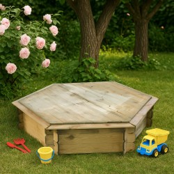 Sandpit with lid 175 x 175 x (h)30cm.