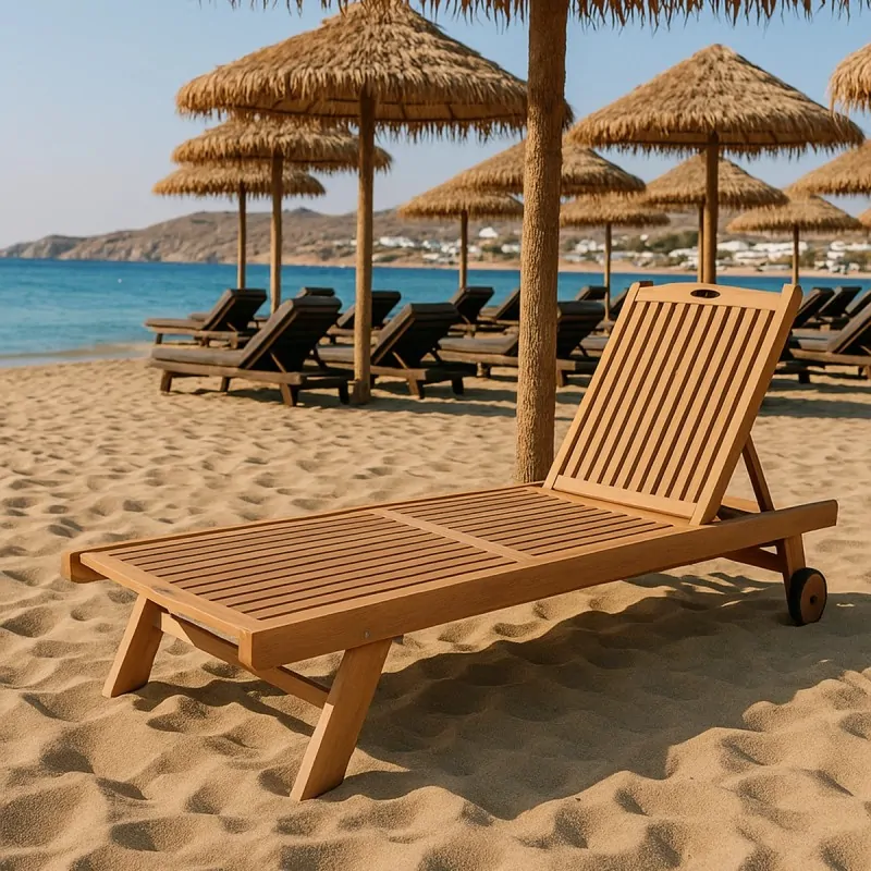 Ξαπλώστρα Teak Παραλίας 197εκ.