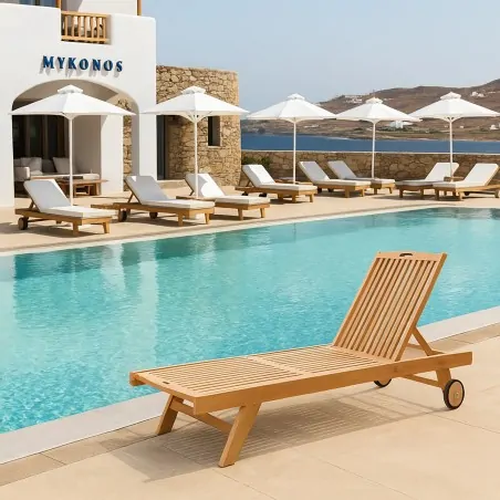Teak Beach Lounger 197cm