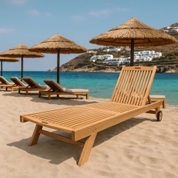 Teak Beach Lounger 197cm