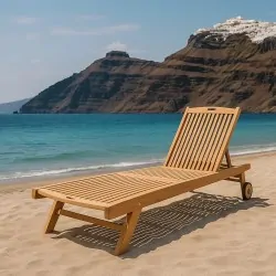 Ξαπλώστρα Teak Παραλίας 197εκ.