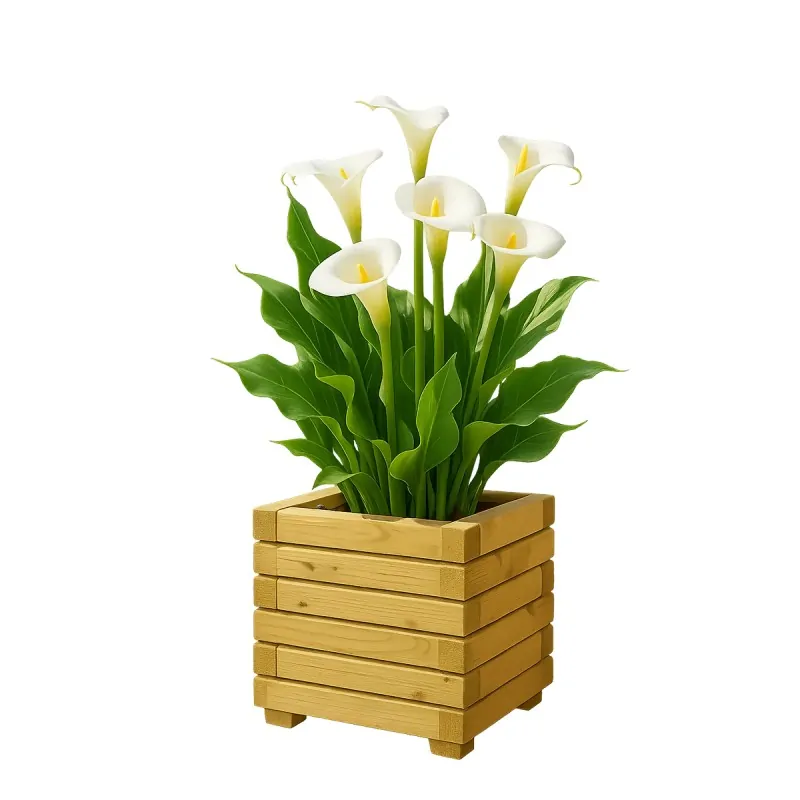 Square Wooden Planter 30 x 30 cm – 28 cm Height